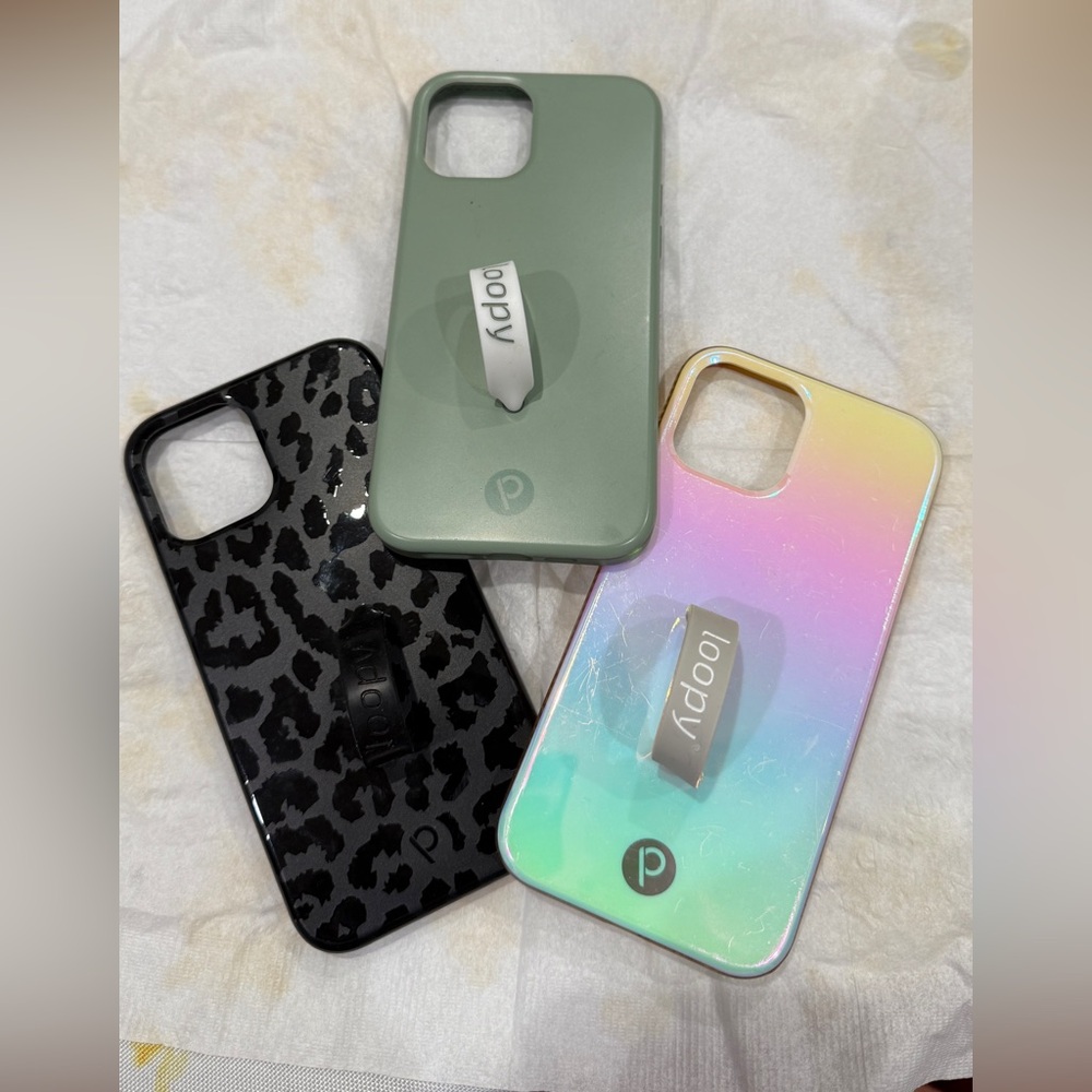 Loopy Case Trio - Black Leopard, Green, Multicolor